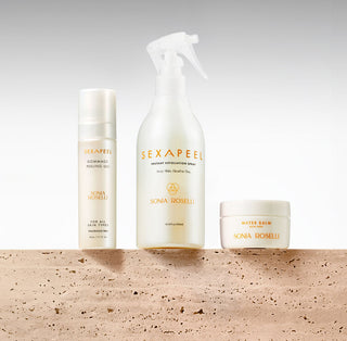 The Exfoliation Essentials Kit on Stone Ledge