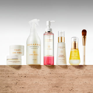 barrier repair skincare to menopausal skin that improves redness and dryness and irritation. made in japan.