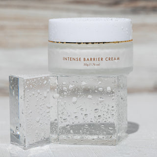 Intense Barrier Cream on wood backdrop