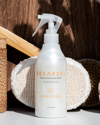 Sexapeel Exfoliation Spray on Spa background