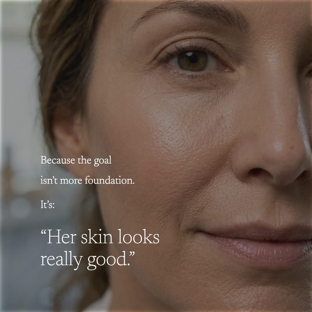 woman after shot with makeup on