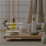 sensitive skin kit on bathroom countr, water elixir, water oil, intense barrier cream japanese skincare