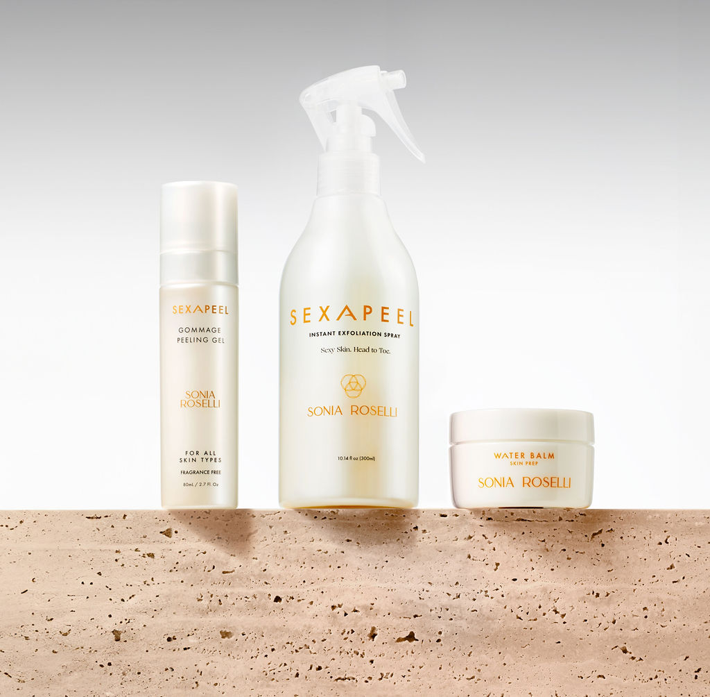 The Exfoliation Essentials Kit on Stone Ledge