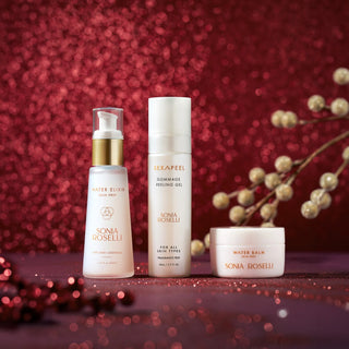 Smooth Skincare Starter Kit on Red Holiday Background