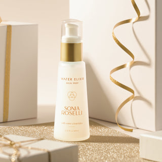 Water Elixir on White Holiday Background