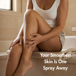 woman admiring her skin at the tub