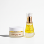 intense barrier cream and water oil white background dry skin comfort skincare kit