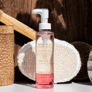 Japanese cleansing oil on spa background 