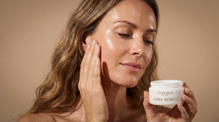 Close-up of healthy, glowing skin after using a barrier repair moisturizer for sensitive skin.