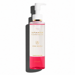 Sonia Roselli Japanese Cleansing Oil in its signature translucent pink bottle, a mineral oil-free makeup remover safe for sensitive skin.