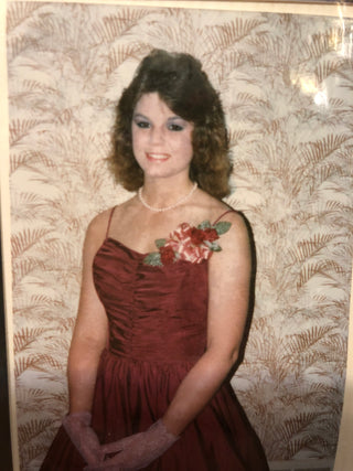sonia prom picture with 80s makeup