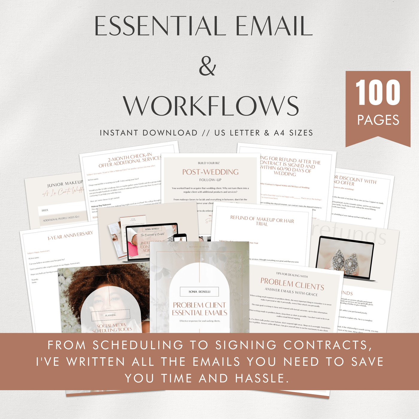 "Essential Email & workflows. From scheduling to signing contracts, I've written all the emails you need"